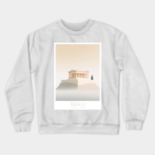 Minimal  Serene Acropolis Athens Poster Crewneck Sweatshirt
